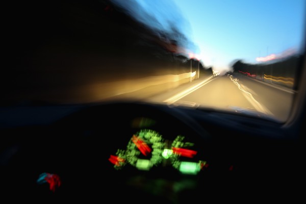 drunk driver driving with blurred vision